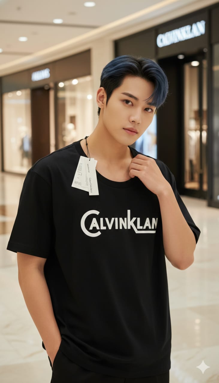 Calvin Klein Plain Drop Shoulder Round T-Shirts