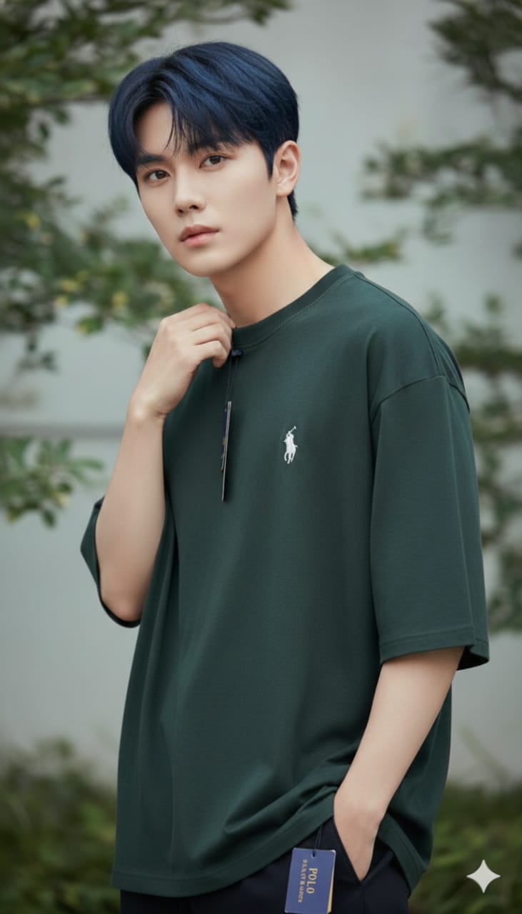 USPA Men's Plain Drop Shoulder Round T-Shirts - Image 2