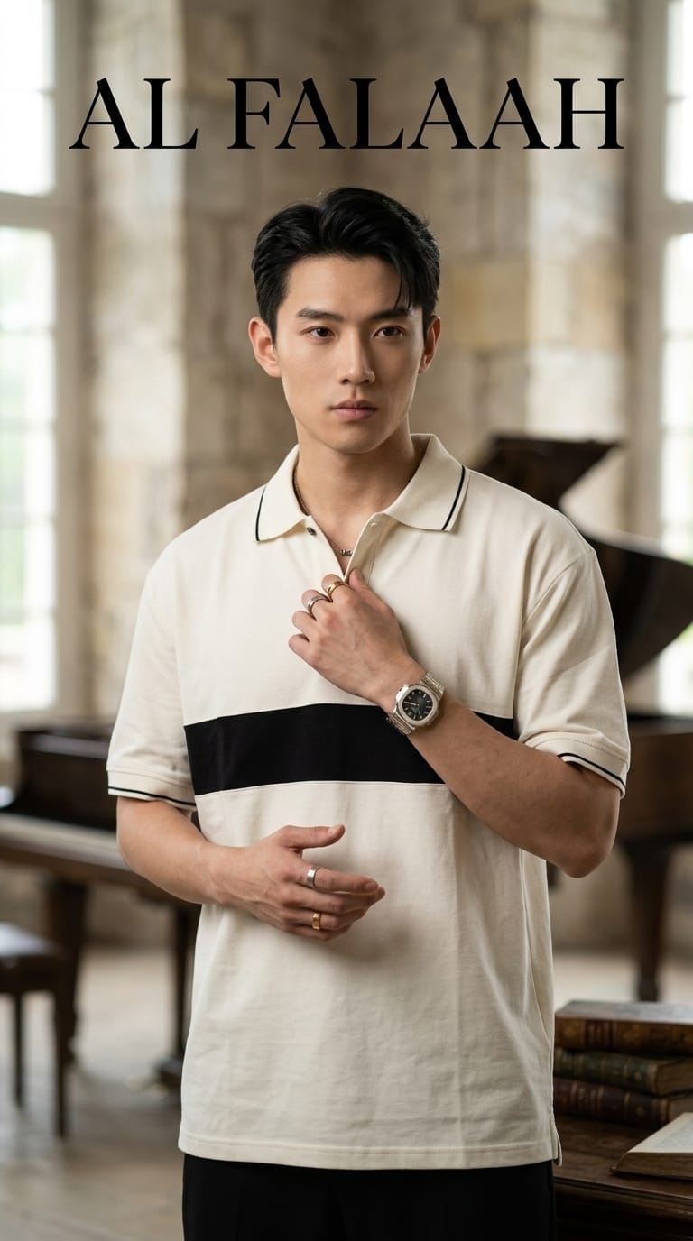 Chest Stripe Polo T-Shirt - Image 6