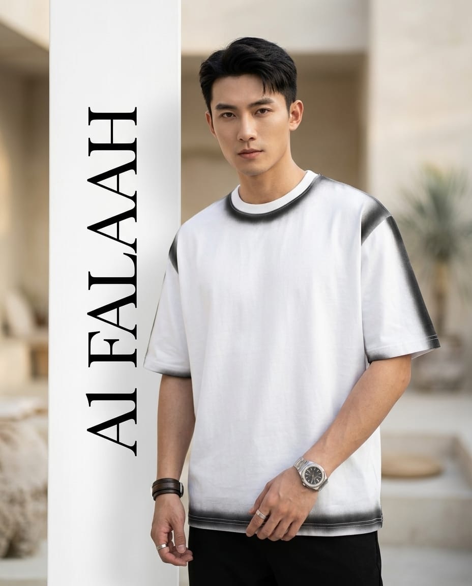 Contrast Shoulder Boxy T-Shirt - Image 2