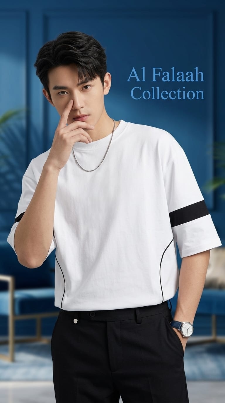 Contrast Sleeve Band Oversized T-Shirt - Image 5