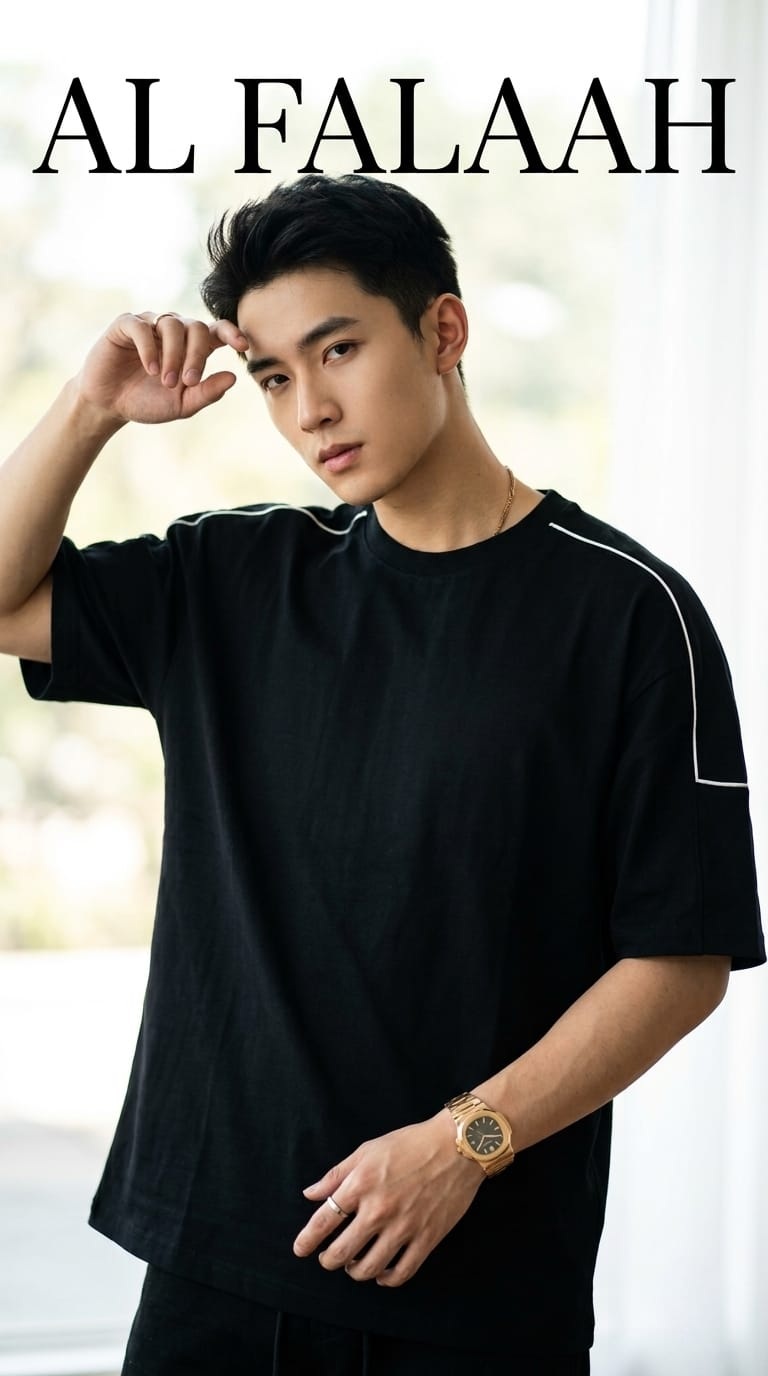 Essential Boxy Fit Round Neck T-Shirt - Image 3