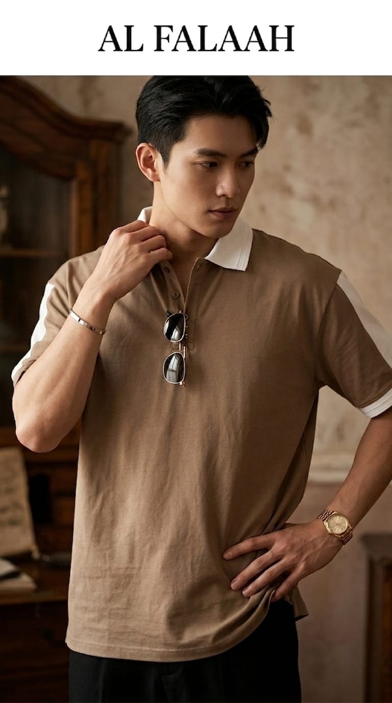 Heritage Contrast Collar Polo T-Shirt - Image 4