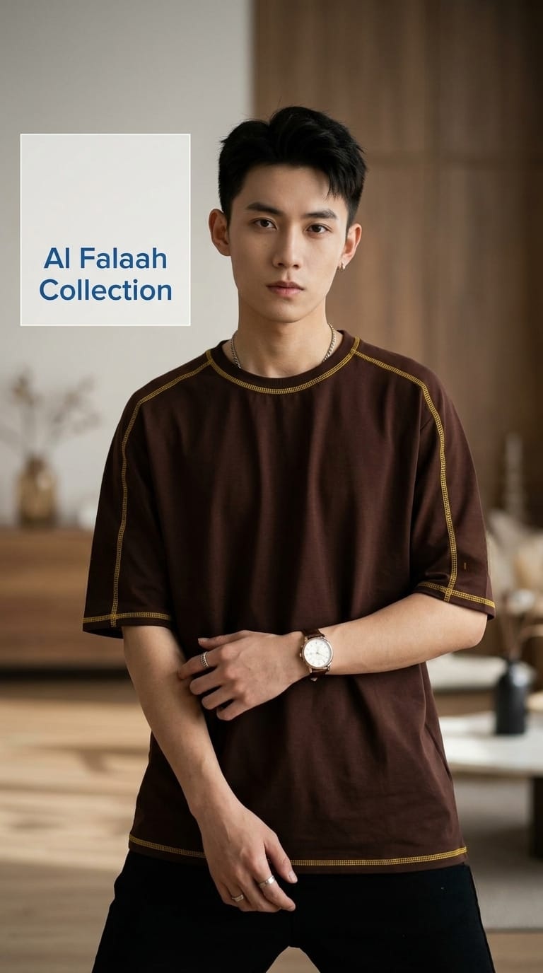 Minimal Contrast Stitch Boxy T-Shirt