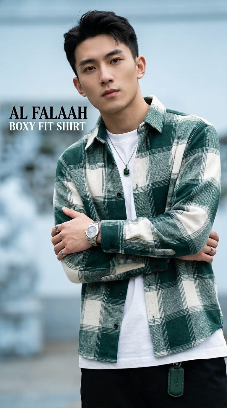 Premium Checkered Boxy Overshirt - Image 3