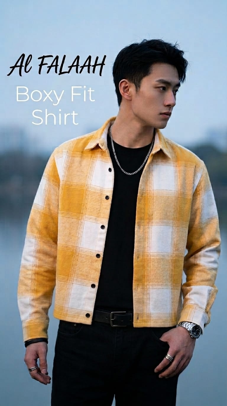 Premium Checkered Boxy Overshirt - Image 5