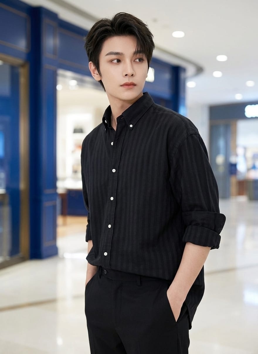 Vertical Striped Casual Full Sleeve Shirt - Image 2