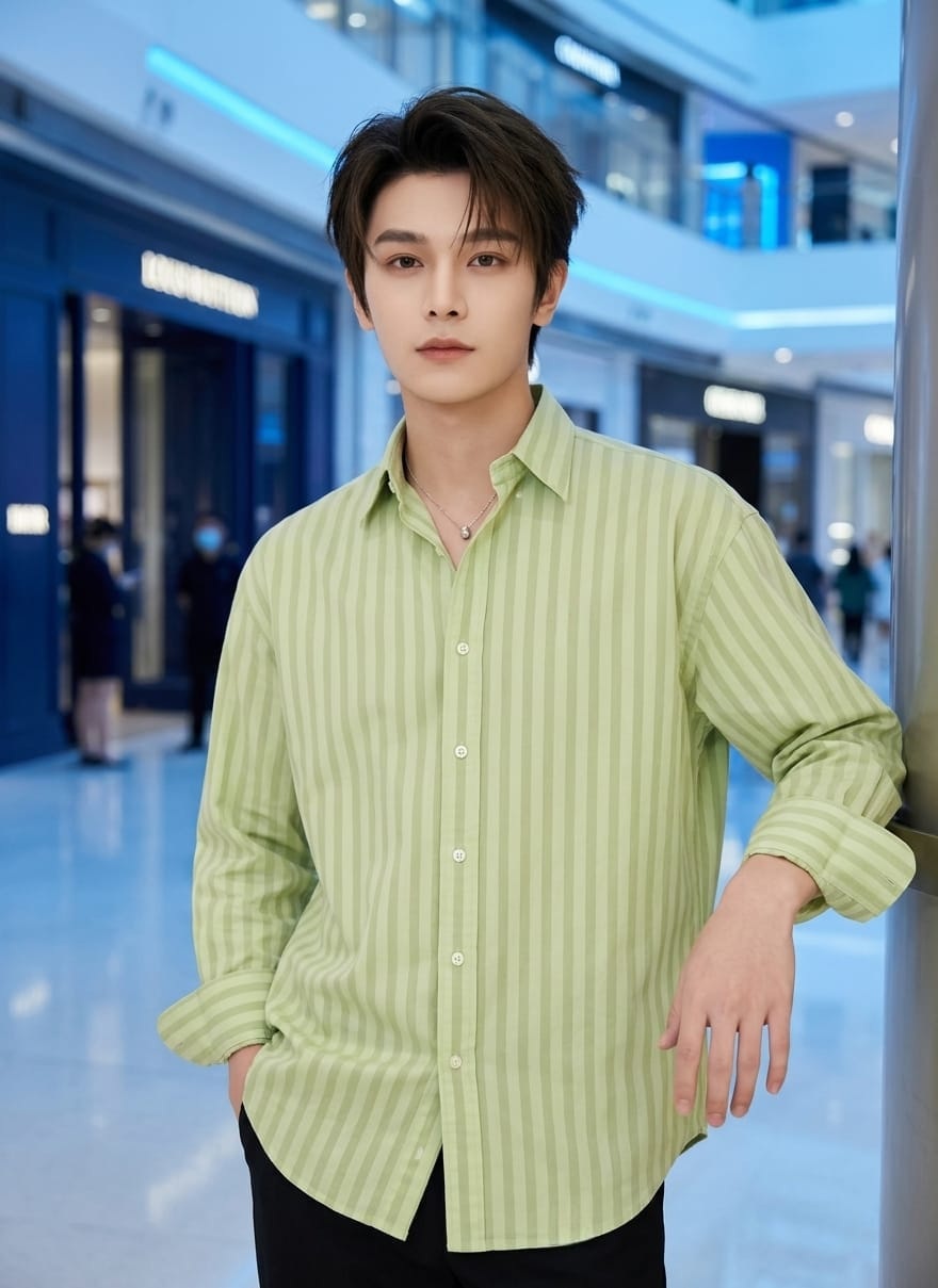Vertical Striped Casual Full Sleeve Shirt - Image 5