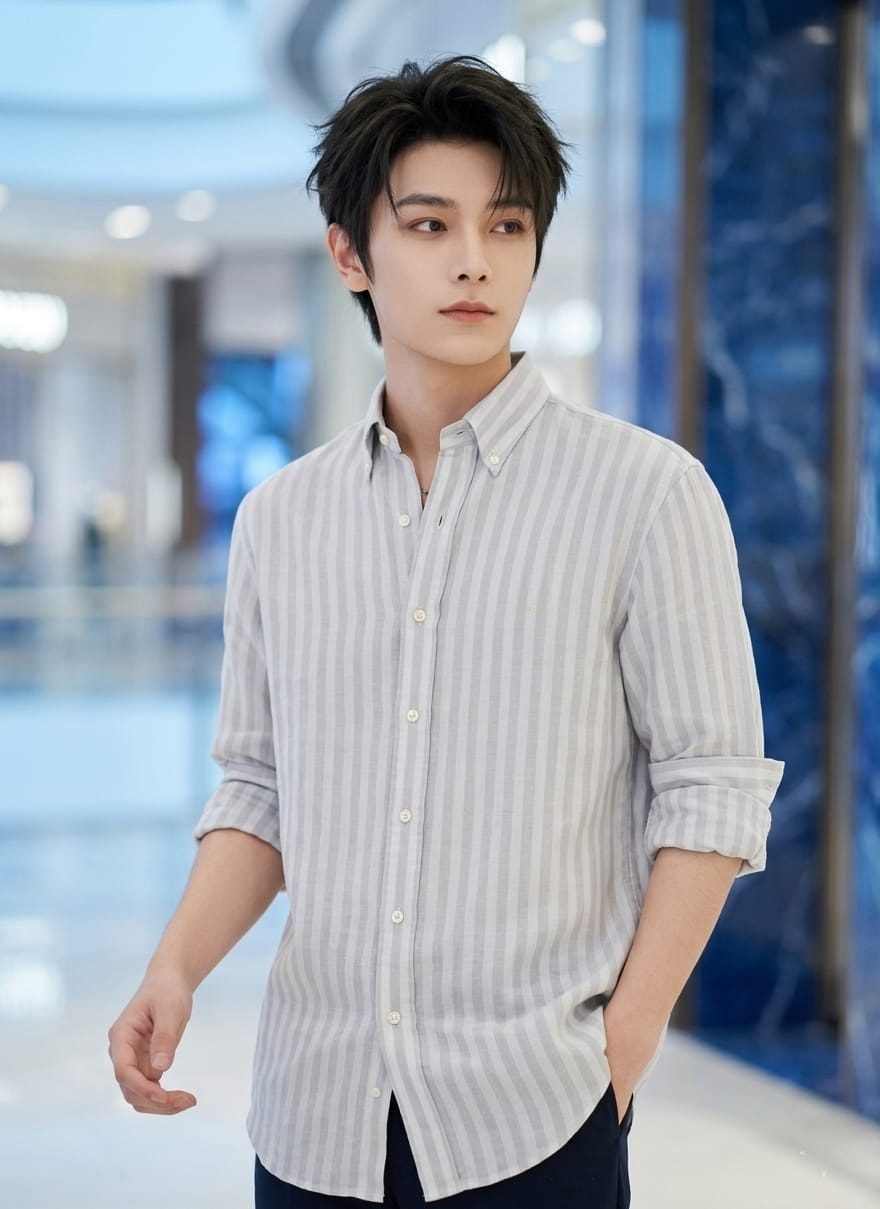 Vertical Striped Casual Full Sleeve Shirt - Image 4