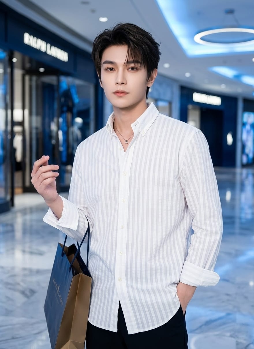 Vertical Striped Casual Full Sleeve Shirt - Image 3